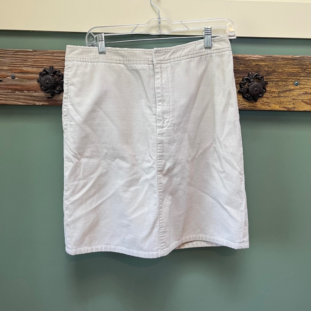 Club Monaco Womens Cream Corduroy Mini Skirt Size 6 Off White Cotton‎ A-Line
